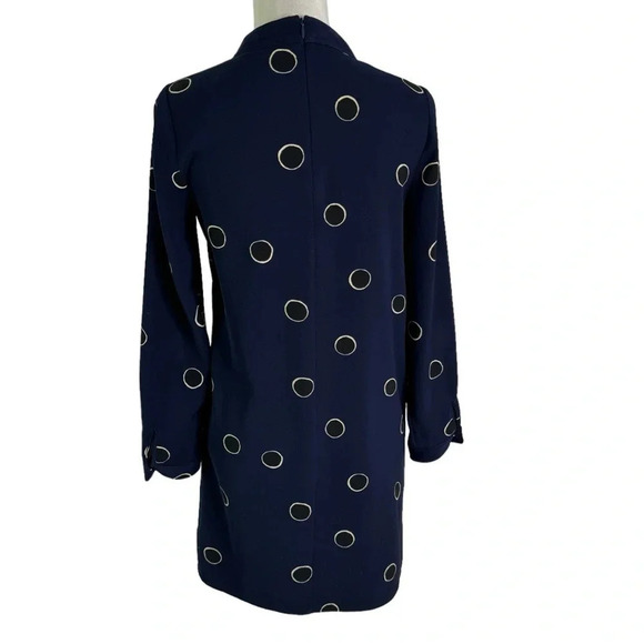 Boden Mock Neck Long Sleeve Shift Dress with Pockets Navy Size 2 - Picture 6 of 15